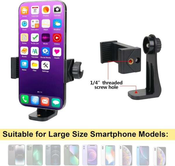 Ergonomic Anti-Falling Cell Phone Vlogging Hand Grip Stabilizer Smartphone Holder Rig Mount Video Kit w/Safety Strap Portable Selfie Stick for iPhone Samsung (Landscape+Portrait)-Mic/Light Adapter - Image 2