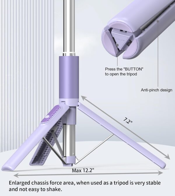 60" Phone Tripod & Selfie Stick with Remote for Cell Phone 4"-7", Portable Smartphone Stand for Travel Selfies Video Recording Vlog Compatible with iPhone Android - Image 4