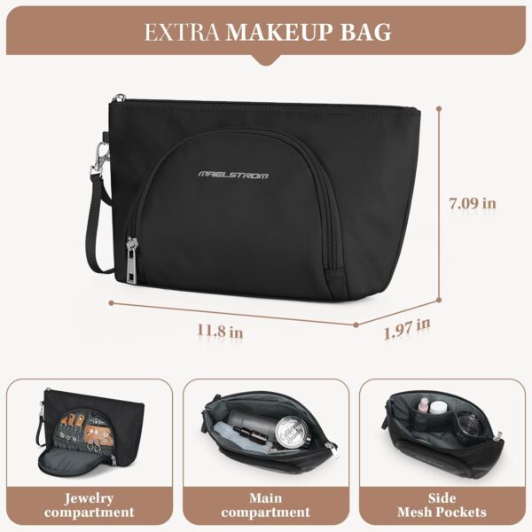 Maelstrom Gym Bag for Women,40L Travel Duffel Bag with Shoes Compartment and Wet Pocket,Waterproof Carry On Weekender Bag,Sport Gym Tote Bags Swimming Yoga, Hospital Holdalls-Black - Image 5