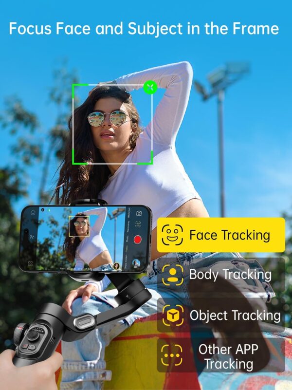 Phone Gimbal Stabilizer 3-Axis Smartphone Foldable Handheld Gimbal for iPhone with Focus Wheel TikTok YouTube Vlog Stabilizer for iPhone16 15 14 13 12 Pro Max Android-AOCHUAN Smart XE XE - Image 2