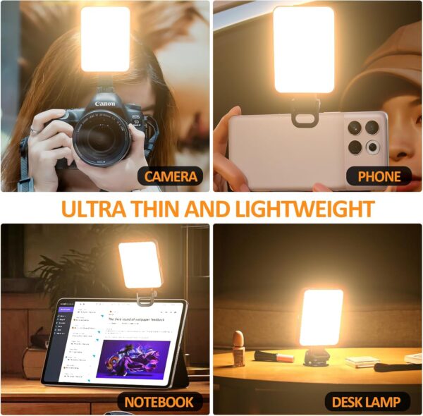 XINBAOHONG Selfie Light, Rechargeable Magnetic Clip Light for Video Conference | 128 LED Portable Light with Universal Compatibility (Phone/Android/Camera/iPad/Laptop) | Makeup, TikTok, Vlog Lighting - Image 7