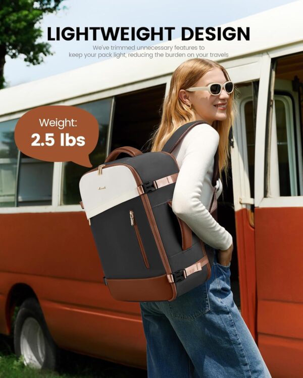 LOVEVOOK Travel Backpack For Women, 40L Carry On Backpack, Flight Approved Personal Item Travel Bag, Large Travel Essentials TSA Approved Luggage Waterproof Weekender Bag Fits 17" Laptop With 3 Cubes - Image 2