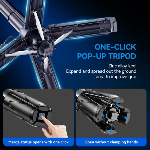 Magnetic Tripod for iPhone with Remote Control,4-in-1 Portable Selfie Stick with Extendable Stand,Phone Travel Tripod for iPhone 16 15 14 13 12 Pro Max Mini - Image 8