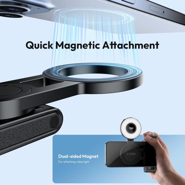 ULANZI JJ03 Magnetic Tripod for Phone with Remote Control, 3-in-1 Selfie Stick Handle Grip 360° Rotation Extendable Stand for iPhone Android Phones - Image 4