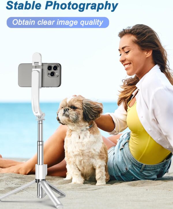 55" Phone Tripod & Selfie Stick,Cell Phone Tripods Stand with Wireless Remote,Phone Holder with Detachable Light, for iPhone 14 13 12 pro Xr X 8Plus 7, Android, Samsung Galaxy S22 S21 and More - Image 7