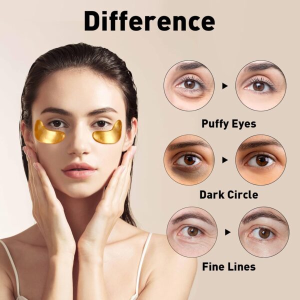 CHMI Under Eye Patches (50 Pairs) - 24K Gold Eye Patches for Puffy Eyes, Dark Circles, Eye Bags and Wrinkles, Collagen Skin Care Products, Beauty & Personal Care - Image 4