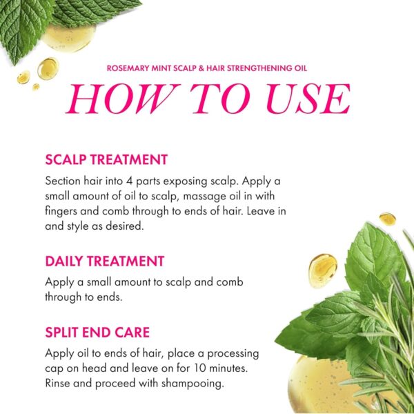 Mielle Organics Rosemary Mint Scalp & Hair Strengthening Oil for All Hair Types, 2 Ounce - Image 5