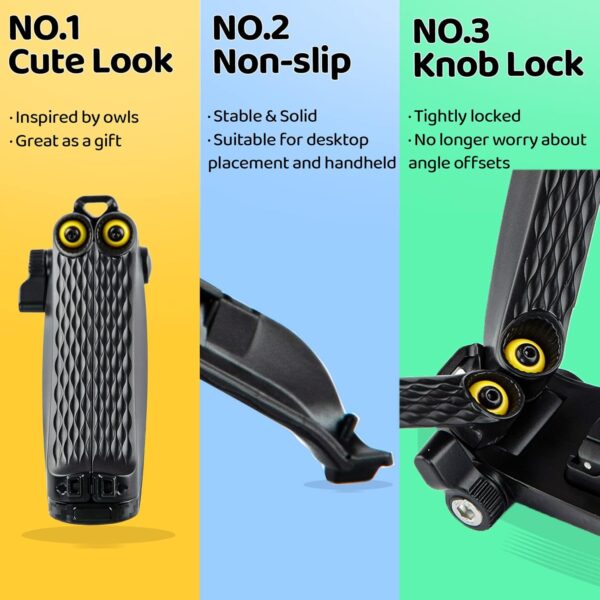 Phone Tripod Mini Tripod Tabletop Small Tripod Desktop Stand Compact Vlog Travel Selfie Stick Handle Grip for iPhone 13, Samsung Smartphone - Image 2