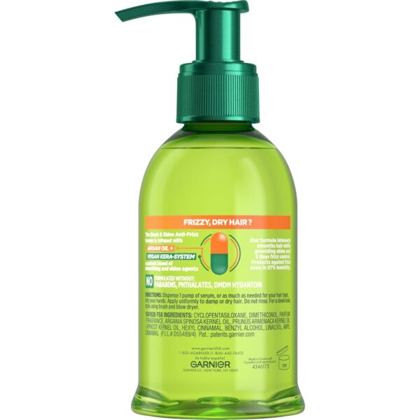 Garnier Fructis Sleek & Shine Anti-Frizz Serum for Frizzy, Dry Hair, Argan Oil, 5.1 Fl Oz, 1 Count (Packaging May Vary) - Image 10