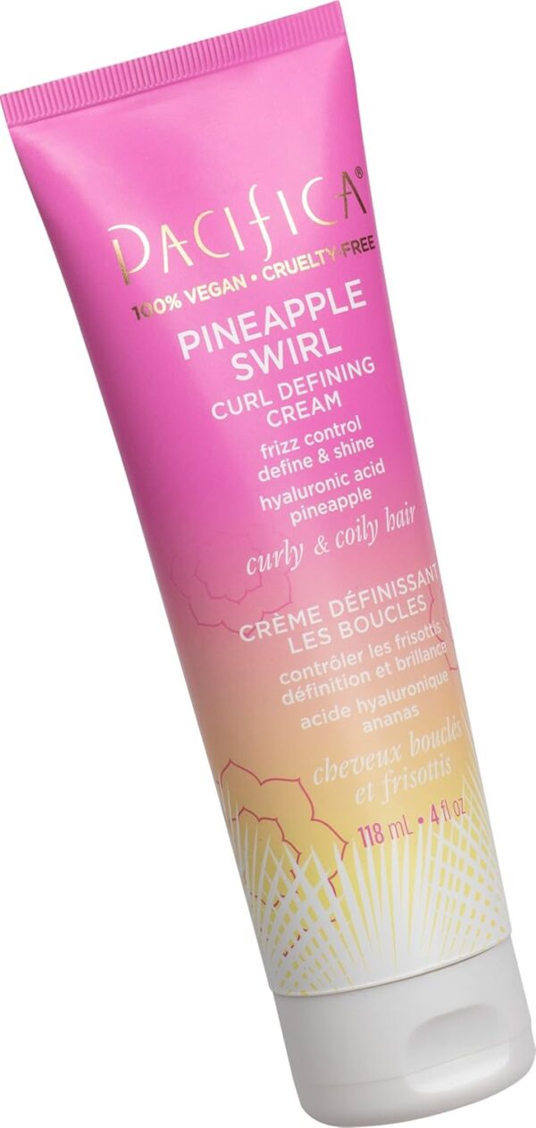 Pacifica Pineapple Swirl Curl Defining Cream for Curly Hair 4 oz – Frizz Control & Curl Enhancer Styling Cream for Curly & Wavy Hair Coconut Oil & Hyaluronic Acid Defines & Adds Bounce Without Crunch - Image 12