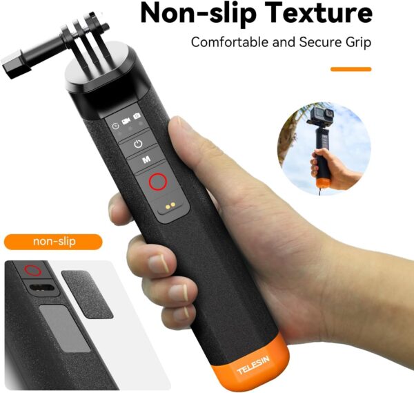 TELESIN°Floating Selfie Stick Hand Grip Waterproof Handle with Bluetooth Remote for GoPro Hero 13 12 11 10 9 8 Handle Mount Accessories for Action Camera - Image 5