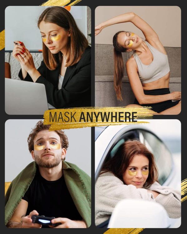 24k Gold Under Eye Patches (25 Pairs), eye mask, Collagen Skin Care Products, Eye Patches for Puffy Eyes, eye masks for dark circles and puffiness - Image 6