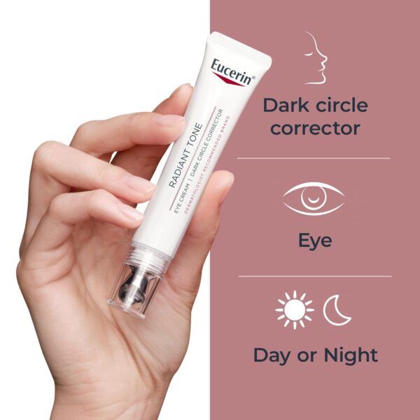 Eucerin Radiant Tone Eye Cream Dark Circle Corrector, Eye Brightening Cream with Thiamidol and Hyaluronic Acid, Helps Reduce the Look of Eye Puffiness, 0.5 Oz Tube - Image 6