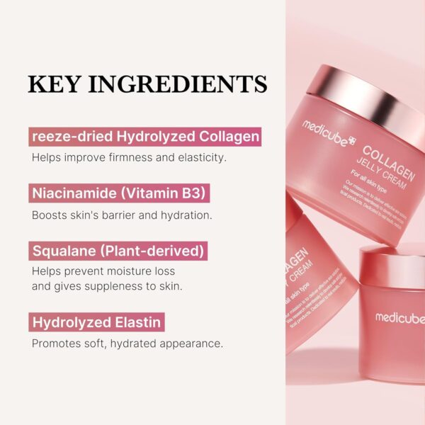 medicube Collagen Jelly Cream- Niacinamide & Freeze-Dried Hydrolyzed Collagen - Boosts skin's barrier hydration and gives 24h Glow & Lifted Look - No artificial color, Korean skincare (3.71 fl.oz.) - Image 6