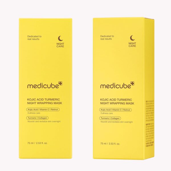 medicube Kojic Acid Turmeric Overnight Wrapping Peel Off Mask - Nourishes dull, uneven skin with hydrolyzed collagen for glowing skin and skin firmnes. Korean skincare, 2.53 fl. oz. - Image 9