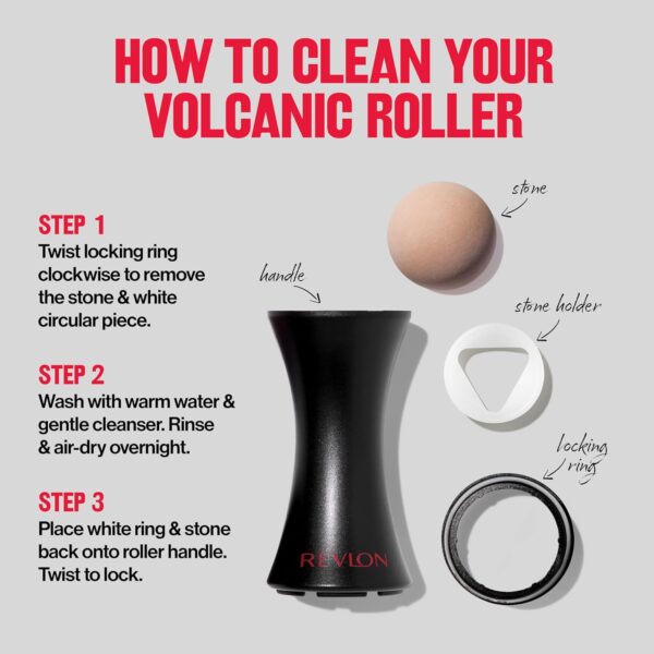 Revlon Face Roller, Oily Skin Control for Makeup, Oil Absorbing, Volcanic Reusable Facial Skincare Tool for At-Home or On-the-Go Mini Massage, 1 Count - Image 9