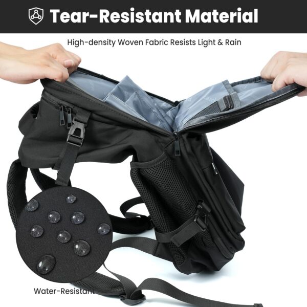 35L Travel Backpack | 180° All-Open Design | Multi-Pockets | Airline Approved Carry on |15.6 inch Laptop Compartment | USB Port |Perfect for Travel Business College Bookbags |Men Women,Black - Image 6