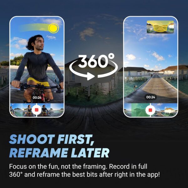 Insta360 X4 Get-Set Bundle - 8K Waterproof 360 Action Camera, 4K Wide-Angle Video, Invisible Selfie Stick, Removable Lens Guards, 135 Min Battery Life, AI Editing, Stabilization - Image 3