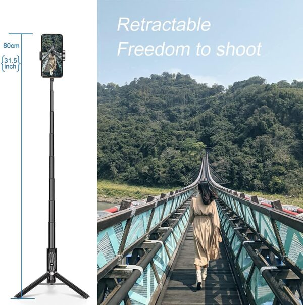 Ailun Selfie Stick Tripod,Extendable Aluminum,3 in 1,Bluetooth Wireless Remote and 360 Rotation Stand for iPhone 16/15/14/13/12/11/11 Pro/XS Max/XS/XR/X/8/7 and More Smartphones - Image 8