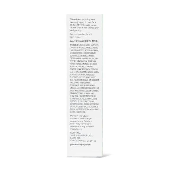good.clean.goop beauty The Daily Juice Cleanser | Foaming Facial Cleanser to Hydrate & Cleanse Skin | Fruit Enzyme, Chlorella Extract & Spinach Leaf Extract | Face Wash to Detoxify Skin | 4.2 Fl oz - Image 9