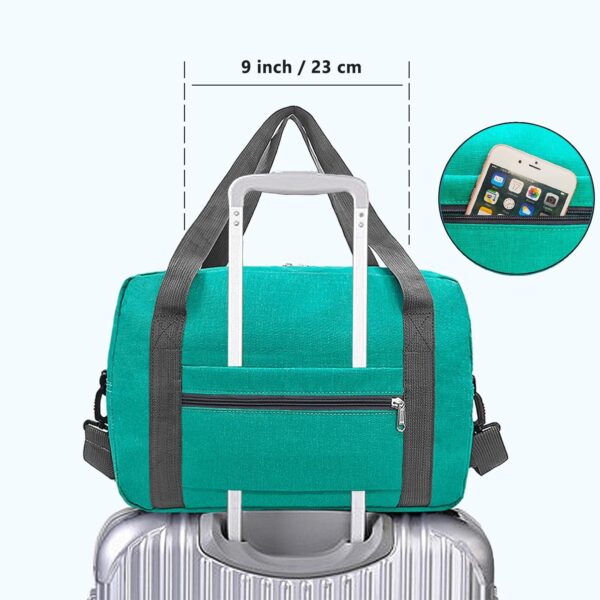 For Spirit Airlines Personal Item Bag 18x14x8 in Underseat Carry-on Luggage foldable Travel Duffle Bag for Airplanes(30L, Teal) - Image 5