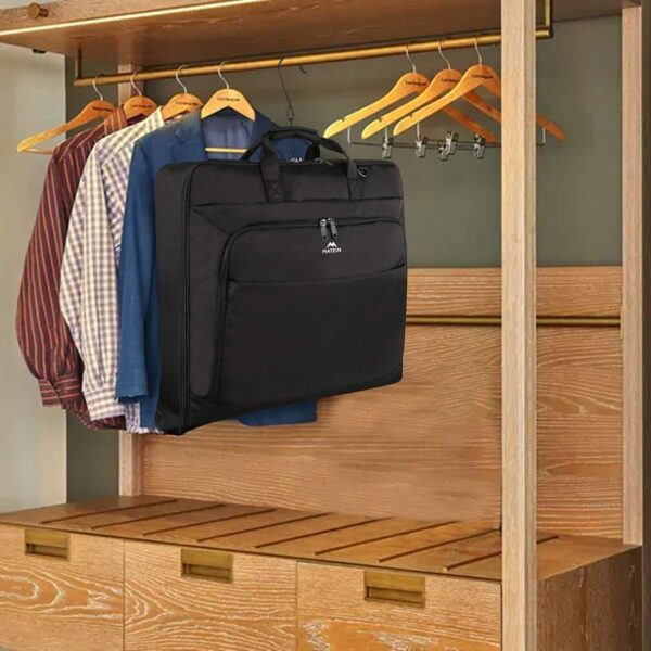 MATEIN Garment Bag for Travel, Large Carry on Garment Bags with Strap for Business, Waterproof Hanging Suit Luggage Bag for Men Women, Wrinkle Free Suitcase Cover for Shirts Dresses Coats, Black - Image 7