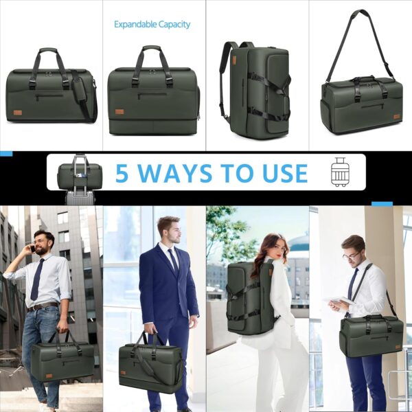 Expandable 55/70L Duffle Bag for Travel,Travel Bag for Men,Carry on Weekend Bag with Shoe Compartment,Waterproof Gym Bags Overnight Bag for Men Women - Image 5