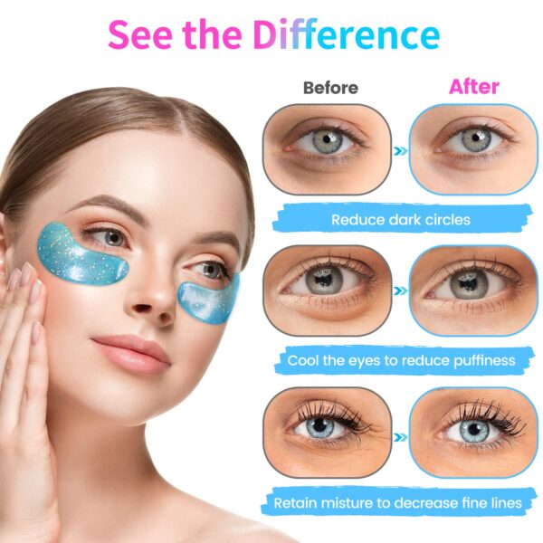 Under Eye Patches (24 Pairs) - Eye Gel Pads for Wrinkles, Puffy Eyes, Dark Circles, Eye Bags, Natural Collagen Eye Gels Pads, Under Eye Mask Patches for Refreshing, Revitalizing - Image 2