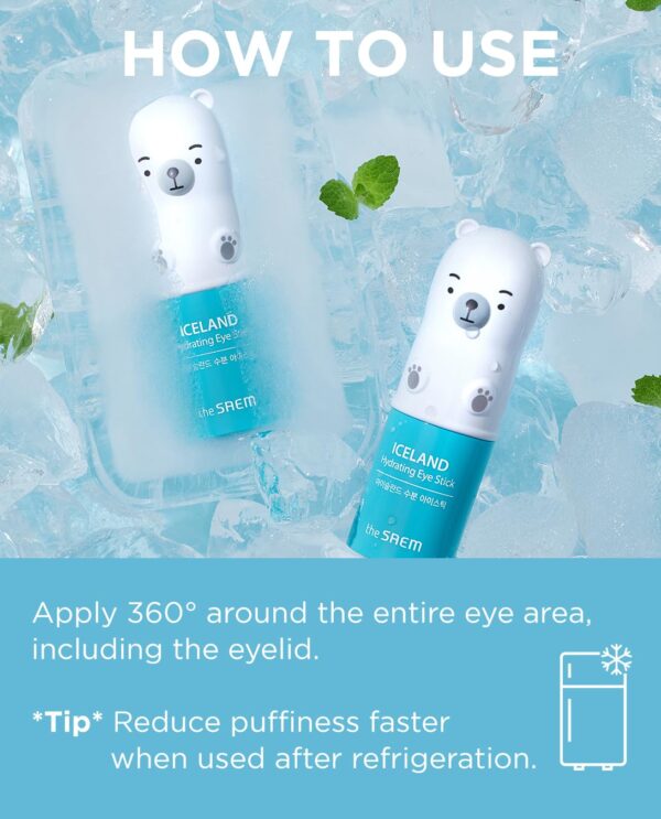 The SAEM Iceland Hydrating Eye Stick 0.24oz - Cooling Eye Balm for Dark Circles and Puffiness – Under Eye Treatment - Reduce Wrinkles and Moisturizing - Minimize Dark & Puffy Eyes - Aqua Scent - Image 6