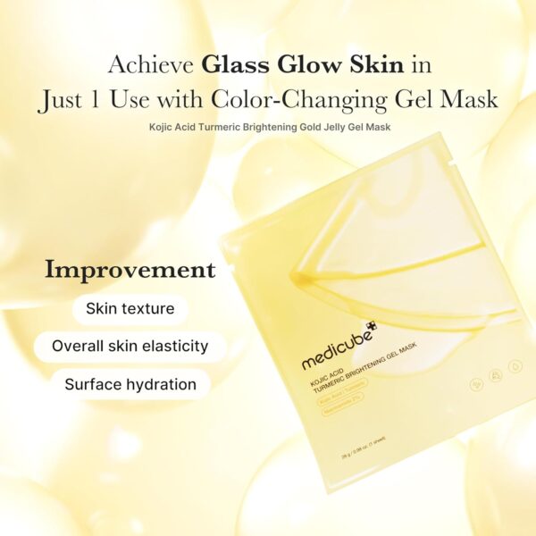 medicube Kojic Acid Turmeric Brightening Gold Jelly Gel Mask | Overnight Face Mask for Glass Glow Skin- Elasticity, Hydrating, Firming and Moisturizing | Korean Skincare, 28g x 4ea - Image 5
