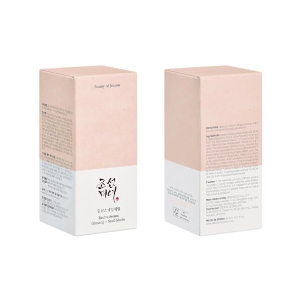 Beauty of Joseon Revive Snail Mucin Ginseng Serum Hydrating Peptide Facial Moisturizer Dark Spot Acne Scar Remover for Sensitive Face. Korean Skin Care for Men and Women, 30ml, 1fl. oz - Image 7