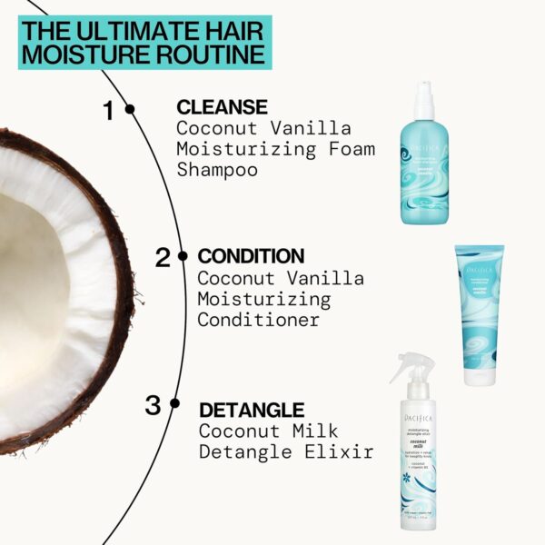 Pacifica Coconut Milk Hair Detangler Spray – Leave-In Conditioning Elixir for Tangle-Free Hair – Instantly Detangles Knots, Adds Shine & Moisture, Prevents Breakage & Frizz – Vegan & Cruelty-Free - Image 12