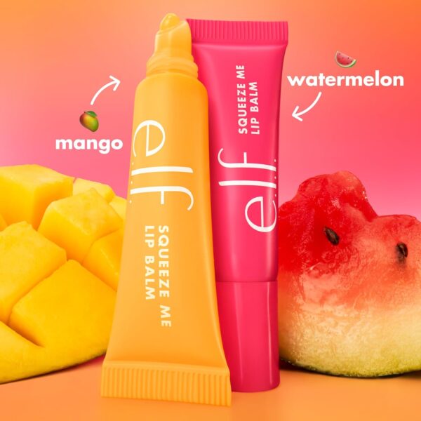 e.l.f. Squeeze Me More Lip Balm Duo, Moisturizing Balm For A Sheer Tint Of Color, Made With Hyaluronic Acid, Vegan & Cruelty-Free, Mango & Watermelon - Image 2