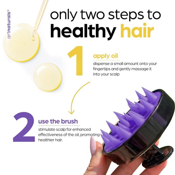 ArtNaturals Organic Rosemary & Castor Hair Growth Oil + Scalp Massager Set – Hair Styling Oils for Dry, Itchy Scalp, Thickening & Hydration - Scalp Oil Products For Damaged Hair & Split Ends – 4.0 oz - Image 6