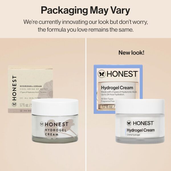 Honest Beauty Hydrogel Cream with Hyaluronic Acid, Jojoba, + Squalane | Oil Free, Lightweight, Moisturizing | EWG Verified, Vegan + Cruelty Free | 1.7 fl oz - Image 2