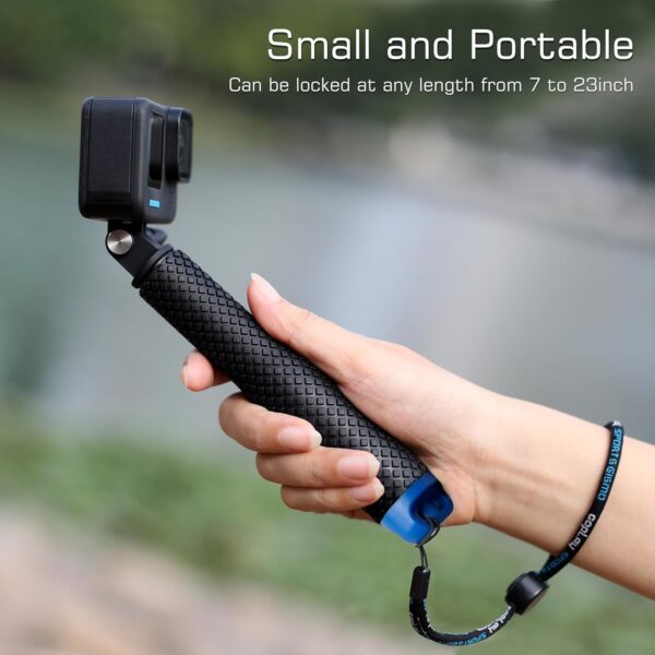 7''-23''Waterproof Pole Selfie Stick Pocket Size Underwater Handle Grip Monopod Aluminum for Gopro Hero Session Max Insta360 AKASO DJI OSMO Digital Cameras - Image 4
