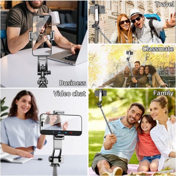 Stick Selfie Phone Tripod - 86.6'' Cell Phone Holder with Detachable Wireless Remote, Video and Picture, Phone Stand for iPhone Quadpod, Android, Camera - Image 7