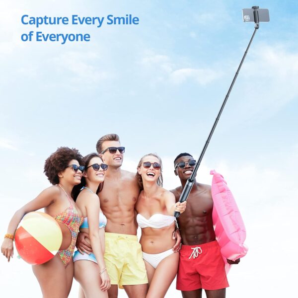 ATUMTEK 60" Selfie Stick Tripod, All in One Extendable Phone Tripod Stand with Bluetooth Remote 360° Rotation for iPhone and Android Phone Selfies, Video Recording, Vlogging, Live Streaming, Black - Image 9
