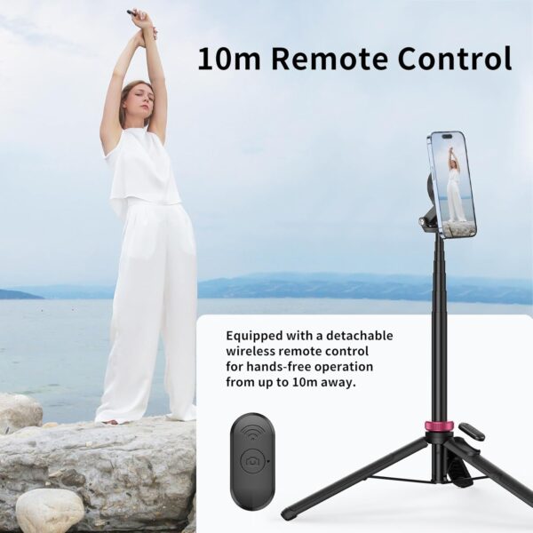 Ulanzi MT-84 Phone Tripod, 61" Magnetic Selfie Stick With Remote for iPhone 15/14/13/12 Series, Extendable Cell Phone Stand, Portable iPhone Holder for Selfie/Photo/Live/Vlog - Image 5