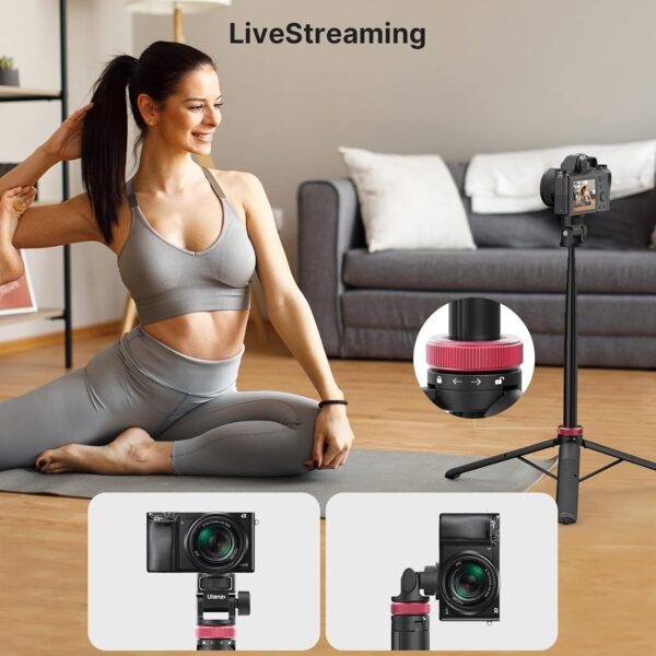 57.48 inch Extendable Selfie Stick Phone Tripod for Action Camera w Smartphone Clamp Extension Pole, for GoPro for Sony Canon Vlogging Cams for iPhone 14 13 Pro Max ULANZI MT-71 - Image 5