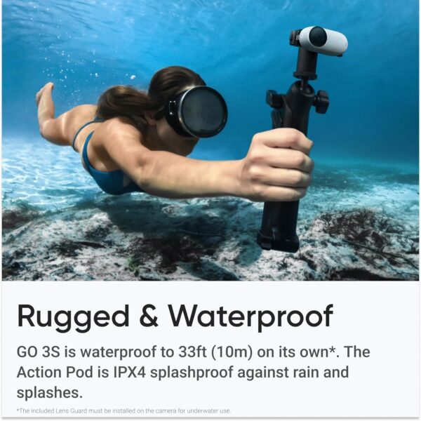 Insta360 GO 3S 128GB – Waterproof Tiny Mighty Action Camera with 4K 3840x2160 Video & 4000x3000 Photo, FlowState Stabilization, AI Editing, Action Pod| (128GB White+Bike+Selfie Stick(Bike Bundle)) - Image 7