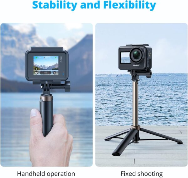 AKASO 60cm Selfie Stick Extendable Tripod Stand Compatible with AKASO, SJCAM, GoPro Hero 13/12/11/10/9/8/7/Max, DJI Osmo Action 5/4/3, and Other Action Cameras - Image 4