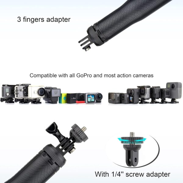 Floating Selfie Stick for GoPro Hero 13 12 11 10 9 8 7 6 5 4 3 Mini Max Fusion Session, SJCAM, AKASO Action Camera, 4 in 1 Underwater Waterproof Pole Monopod Hand Grip Tripod Stand - Image 7