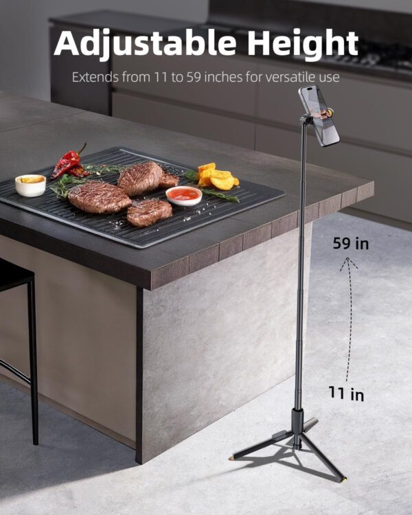 TODI Selfie Stick Tripod, 59" Lightweight Phone Tripod Stand with Wireless Remote, Extendable Selfie Stick for iPhone, All-in-1, Compatible with iPhone/Android - Image 7