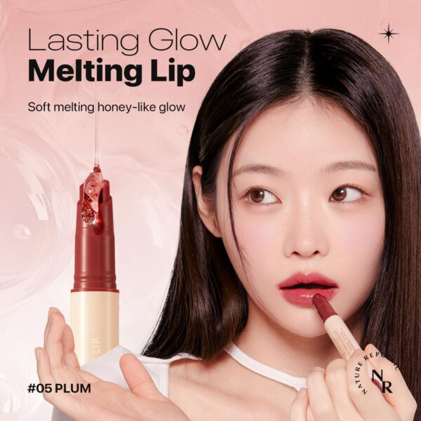 Nature Republic HONEY MELTING LIP (05 PLUM) SOFT LIP STICK, Hydrating jelly Gloss, Moisturizing balms, Sheer tint, Shine & Glowy Finish, korean make up - Image 2