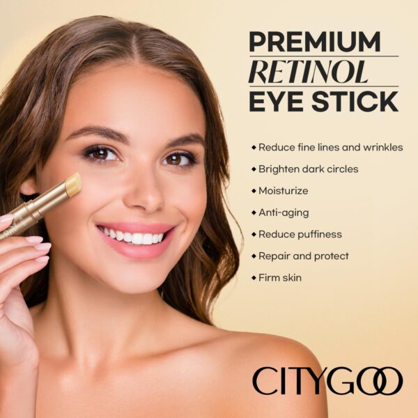Retinol Eye Stick With Collagen, Hyaluronic Acid For Dark Circle, Wrinkles in 3-4 Weeks, Under Eye Cream Anti Aging, For Puffiness and Bags Reduces Fine Lines - Image 2