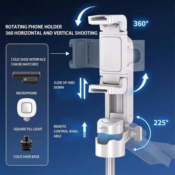 2025 New Pocket Flex Portable Selfie Stick,Pocketflex Mini Tripod,Flipping Flexible Tripod Mini JJ02,360°Pocket Flex Selfie Stick with Remote - Image 5