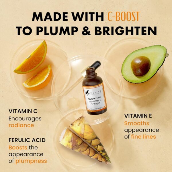 Vitamin C Face Serum - Skin Care for Dark Spots, Vitamin C Serum with Hyaluronic Acid, Ferulic Acid, & Vit E - Anti Aging and Skin Brightening, Pure Vit C Facial Care 30 ml - Image 4