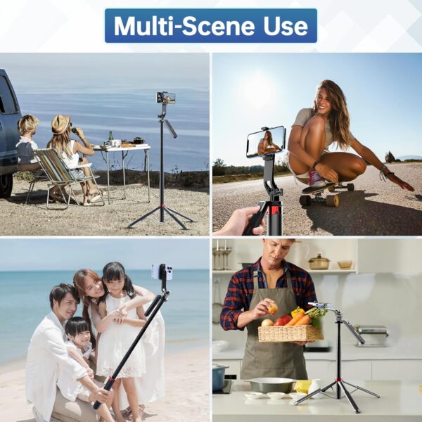 Ulanzi MA09 Selfie Stick Tripod, 71/'' Extendable Phone Tripod with Romote, Portable Cellphone Stand Tripod Quadrapod & iPhone Tripod, 3-in-1 Upgraded Travel Tripod for iPhone/Samsung/Camera/GoPro - Image 8