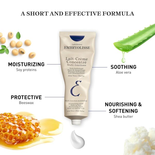 Embryolisse Lait-Crème Concentré, Multifunction Daily Moisturizer, Primer, and Makeup Remover, Suitable for All Skin Types. French Face Cream With Shea Butter & Aloe Vera - Image 5